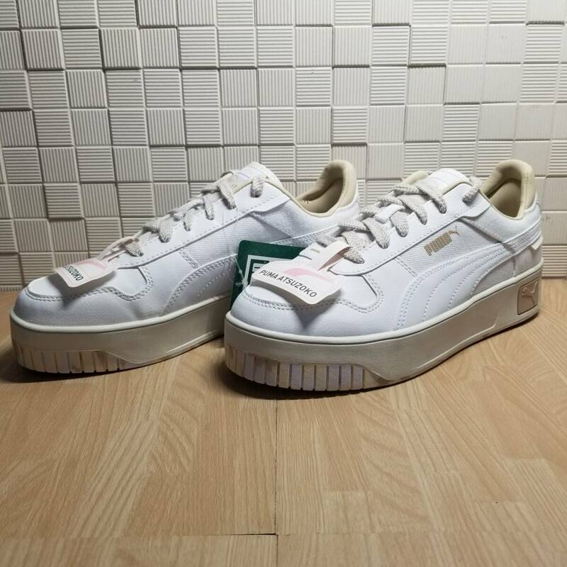 送料無料・新品未使用！！プーマ PUMA カジュアルシューズ スニーカー / キャリーナ ストリート ベター / 白 厚底 定価8690円 25.0ｃｍ