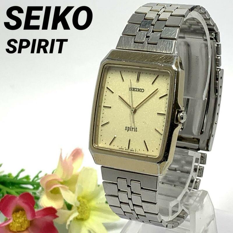 127 SEIKO SPIRIT セイコー スピリット メンズ 腕時計 新品電池交換済 ゴールド クオーツ式 人気 希少 ビンテージ レトロ アンティーク