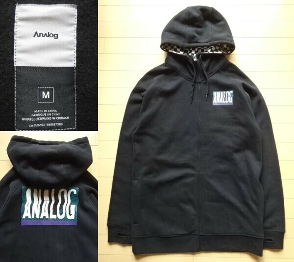 【Analog】フルジップ スウェットパーカー ブラック SIZE:MEDIUM (アナログ,バートン,BURTON)