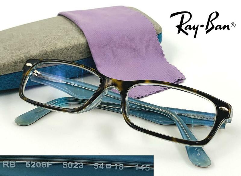 Ray Ban レイバン RB 5206F 5023 度入り 眼鏡 メガネフレーム ハバナ クリアー スクエア ケース付き