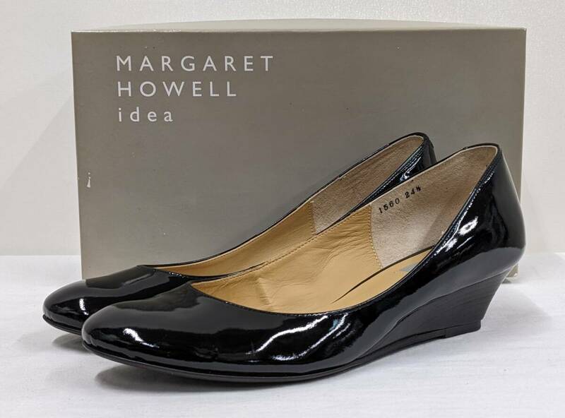 MARGARET HOWELL/マーガレットハウエル/プレーントゥエナメルパンプス/靴/SIZE24.5cm
