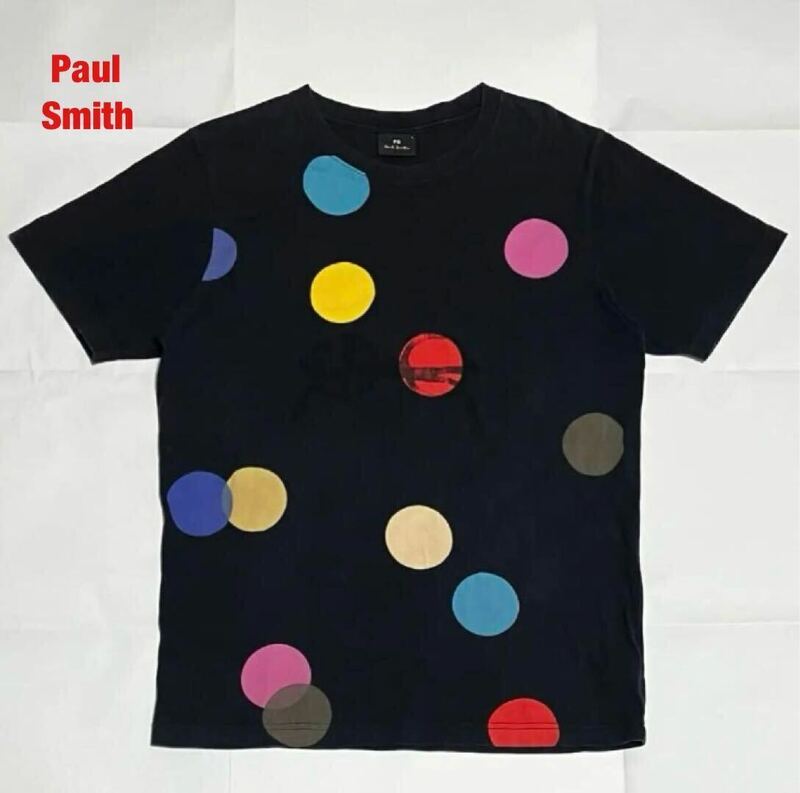 【人気】Paul Smith　ポールスミス　プリントTシャツ　ドット柄　メガネ　ユニオンジャック　ユニセックス　個性的　182537 011R