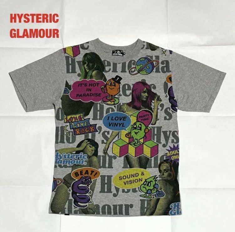 【人気】HYSTERIC GLAMOUR　ヒステリックグラマー　切替Tシャツ　ヘビ　ヒスガール　ユニセックス　クルーネック　個性的　02201CT02