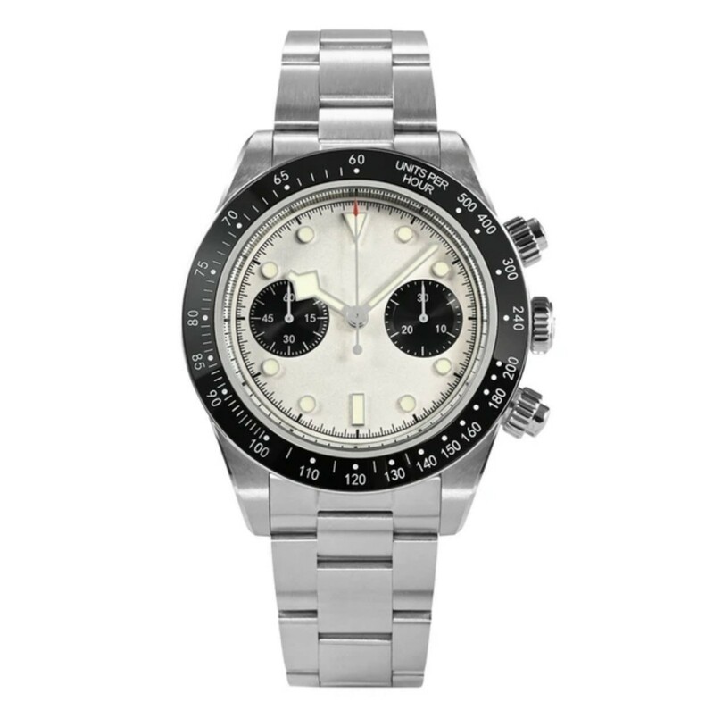 新品 手巻き ノーロゴ仕様 SanMartin クロノグラフ ホワイト 白 メンズ腕時計 機械式 シーガル ST1901 サンマーティン 中華ヴィーナス
