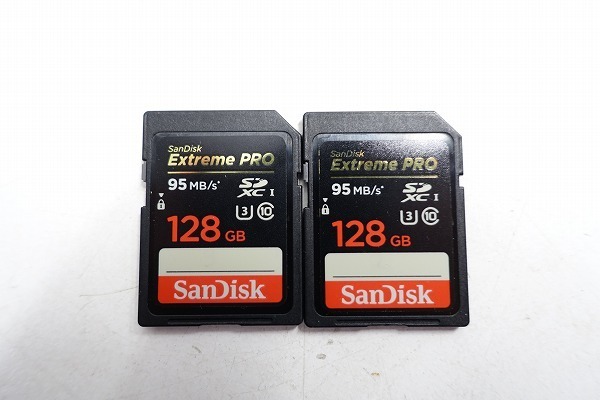SanDisk SDSDXPA-128G-JU3 Extreme PRO SDXCカード UHS-I U3/Class10 128GB 2枚セット *370601~