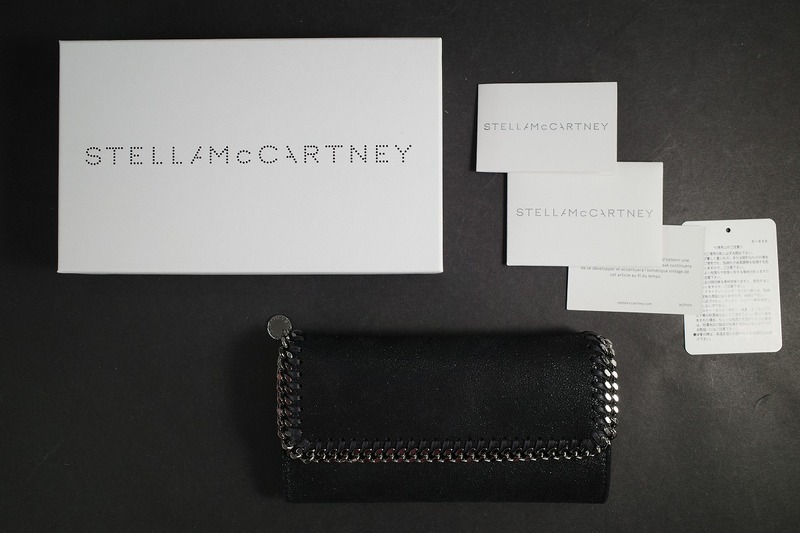 STELLAMcCARTNEY◆長財布/スウェード/ブラック/FALABELLA/ファラベラ/チェーン/ステラマッカートニ－