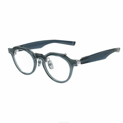 新品 未使用 フォーナインズ 999.9 眼鏡フレーム NPM-57 8432 ブルーグレー × クリアブルー レイヤー ケース付 メガネ 跳ね上げ