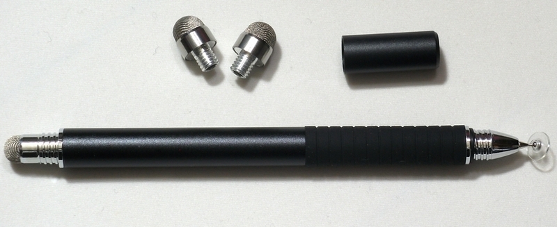 タッチペン スタイラスペン 交換用導電性繊維2個付き ブラック