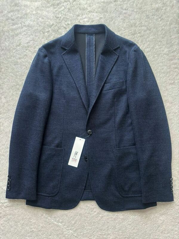未使用 EDIFICE 日本製 ネイビージャケット メンズ size46くらい エディフィス 濃紺 尾州 BISHU