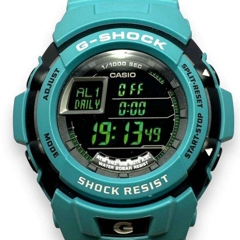 ■稼働品・美品・良品・希少カラー　カシオ G-SHOCK G-スパイク G-7710C　ターコイズ×ブラック　デジタル　メンズ　腕時計