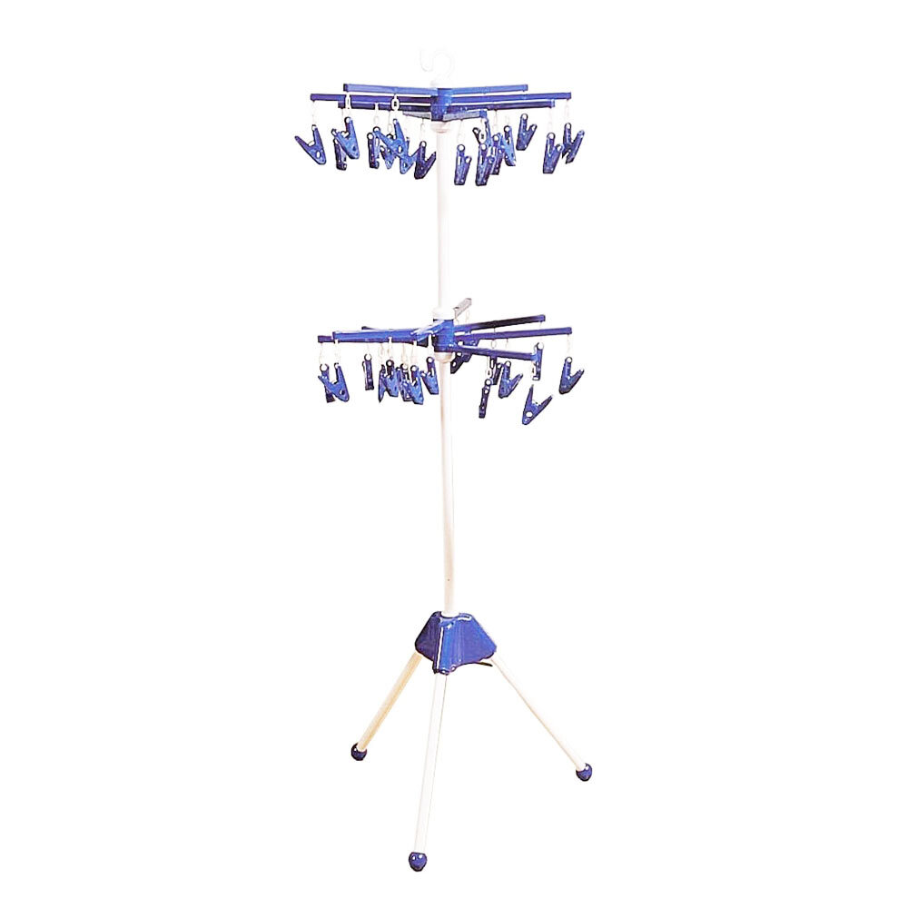 物干しスタンド 室内・屋外両用 日本製 直径380×1130mm 2段式スタンドハンガー マスコット32ｘ１本/送料無料