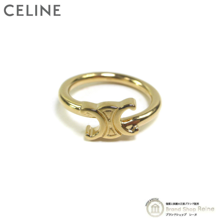 セリーヌ （CELINE） トリオンフ アシンメトリック リング 指輪 460PP ＃50 ゴールド（未使用品）中古