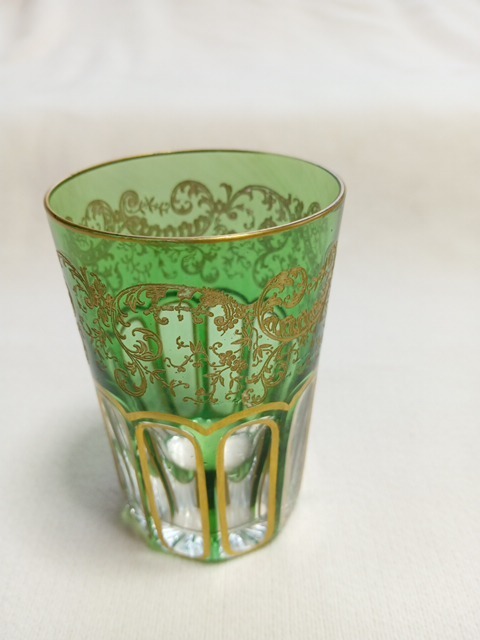 ヴィンテージ　サン　ルイ　初期の頃　購入しました綺麗なグリーン系グラス