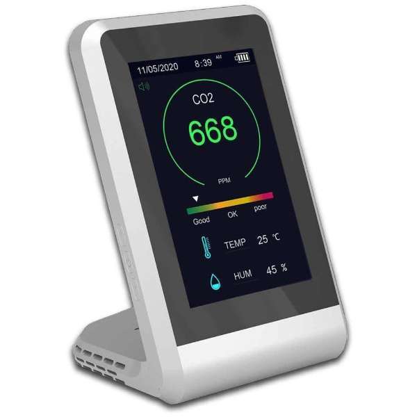 ◆新品 東亜産業(TOA Industry) CO2マネージャー TOA-CO2MG-001[換気の目安可視化/二酸化炭素濃度・温度湿度を測定/卓上コンパクト] 