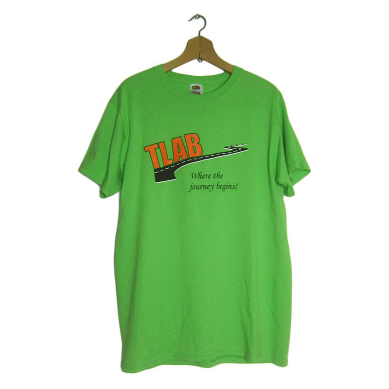 FRUIT OF THE LOOM プリントTシャツ ティーシャツ TLAB 黄緑色 Mサイズ アメリカ輸入古着 USED ユーズド tee tシャツ #n-13