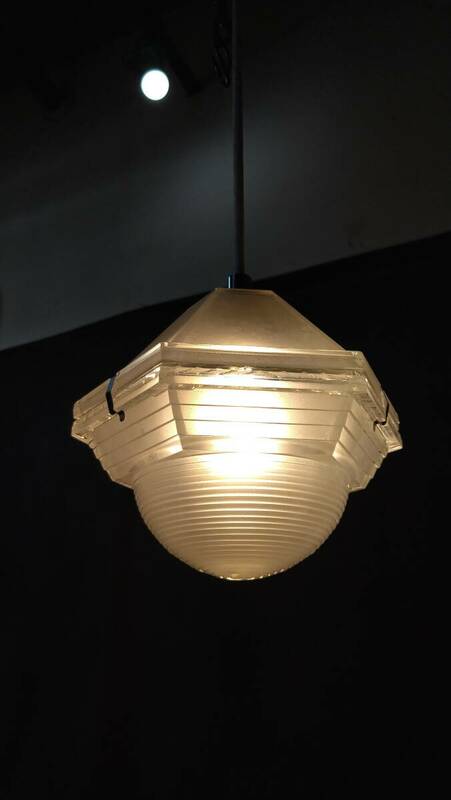 フランス製 ホロフェン ビンテージ ペンダントランプ Original ART DECO ceiling lamp HOLOPHANE France c.1920