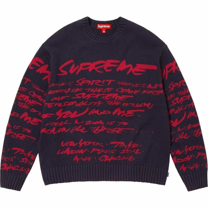 送料無料 L ネイビー Supreme Futura Sweater Navy 24SS シュプリーム フューチュラ セーター 紺 Box Logo ボックスロゴ ステッカー 新品