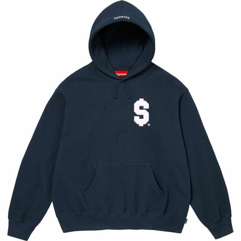 送料無料 ネイビー L Supreme $ Hooded Sweatshirt S Logo Navy 24SS シュプリーム ドル Sロゴ パーカー フーディ Box Logo 新品未使用
