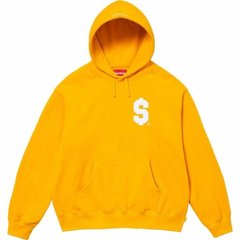 送料無料 M ゴールド Supreme $ Hooded Sweatshirt S Logo Gold 24SS シュプリーム ドル Sロゴ パーカー フーディ イエロー Box Logo 新品