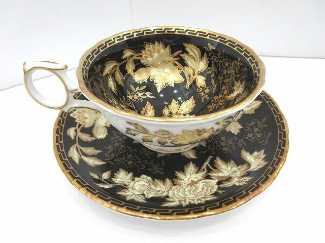 ☆WEDGWOOD ウェッジウッド ブラックトンキン カップ＆ソーサー 1客 壺マーク 希少 中古 ブランド食器 BLACK TONQUIN☆