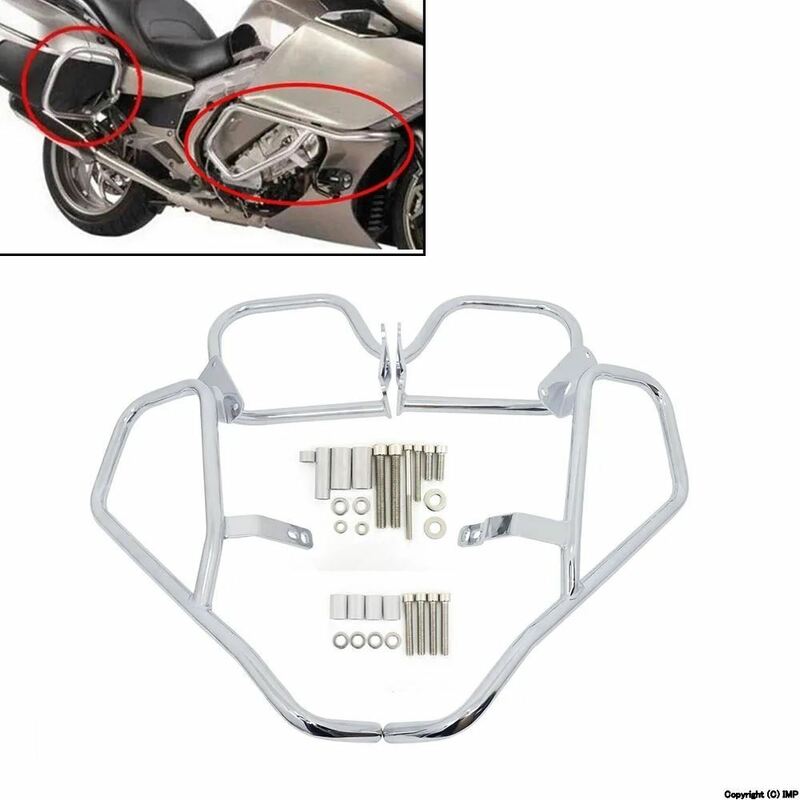 Bmw K1600GT K1600GTL 2011-2023クロームhighway engineガードフロント & リアクラッシュバーサドルサイドボックスバンパーフレーム保護