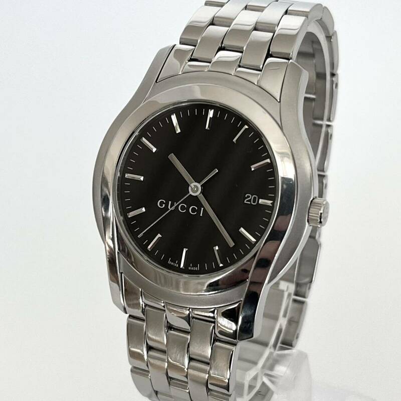【稼働】グッチ GUCCI 5500XL 男性用 腕時計 電池新品 s1660