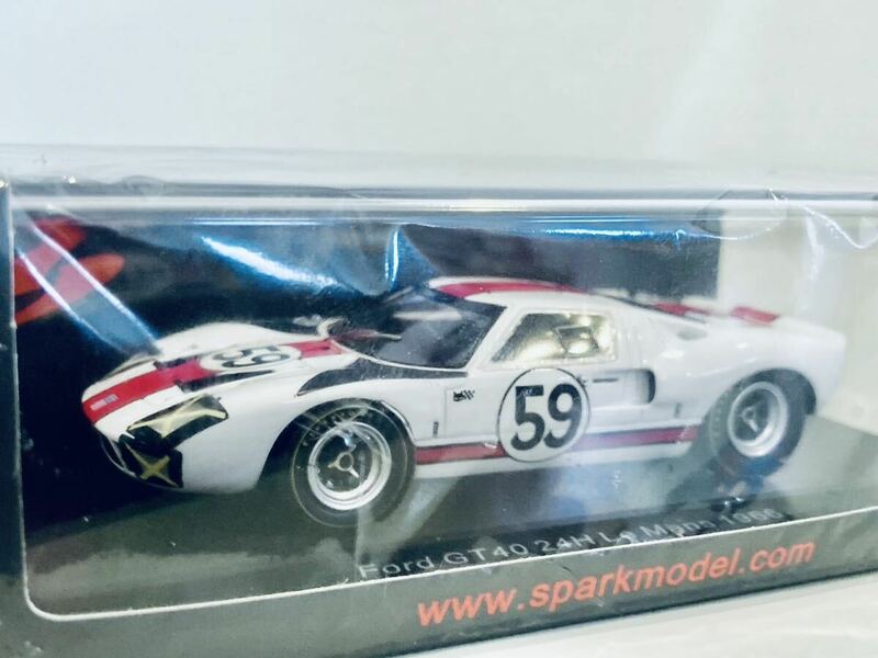 【送料無料】1/43 Spark Ford フォード GT40 #59 S.スコット-P.レブソン Le Mans 1966