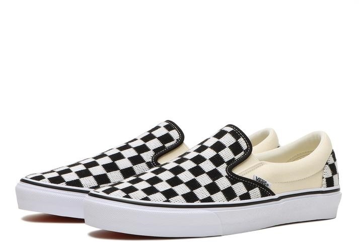 【VANS】 SLIP ON V98CF スリッポン ニット素材　チェッカー　黒白系　27cm