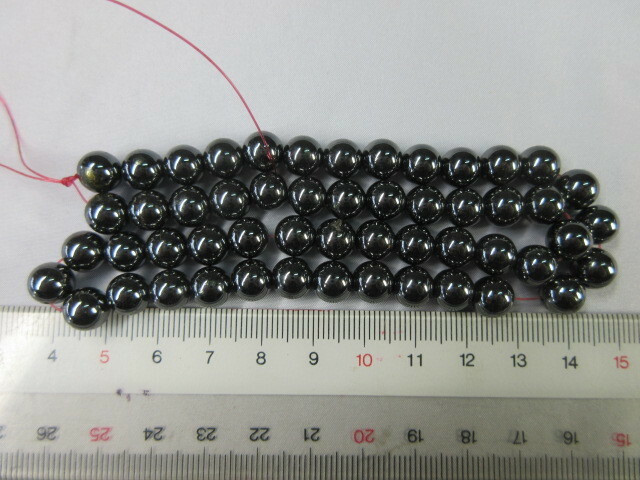 12★ 念珠 数珠 製作 部品 天然石 ヘマタイト 磁気あり 約8mm パーツ 珠 ラウンド 1連 ブレスレット ネックレス 