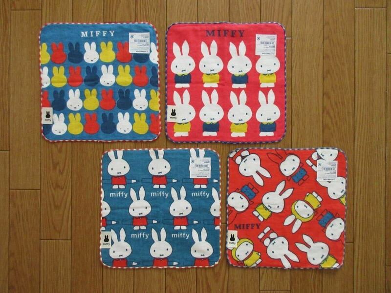 miffy ミッフィー　タオルハンカチ　4枚セット　ミニタオル　ガーゼ ハンカチ　ふわふわ ハンカチーフ　日本製　ディック・ブルーナ　