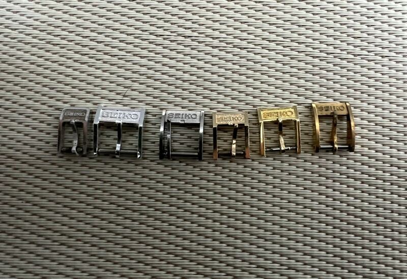 超希少　レア　純正尾錠　 美品 　SEIKO　セイコー 　 レディース腕時計 アンティーク 尾錠　ゴールド 金色 6mm～11mm 六つセット