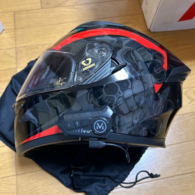 フルフェイスヘルメット バイクヘルメット メンズ レディース ダブルシールド バイク用 オシャレ UVカット XLサイズ　ワイヤレススピーカー