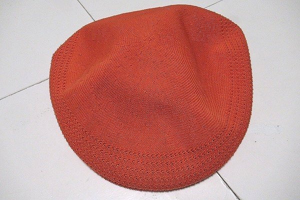 B0234:タグ付き 未使用品 KANGOL キャスケット カンゴール 帽子 ハンチング キャップ オレンジ M :35
