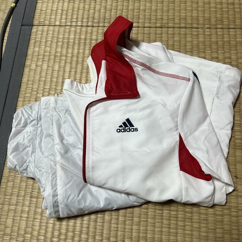 ●adidas ジャージ　上下セット　白　Sサイズ