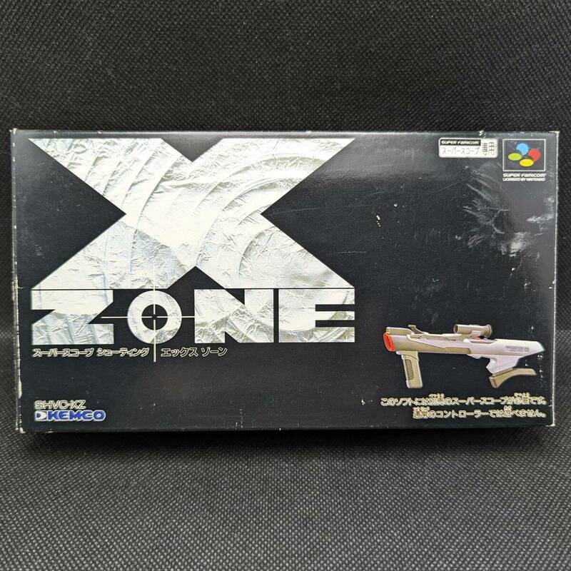 SFC◆エックス ゾーン　 X ZONE　スーパースコープ専用　 通電未確認/箱・説明書・はがき付き　KEMCO 1993年発売 