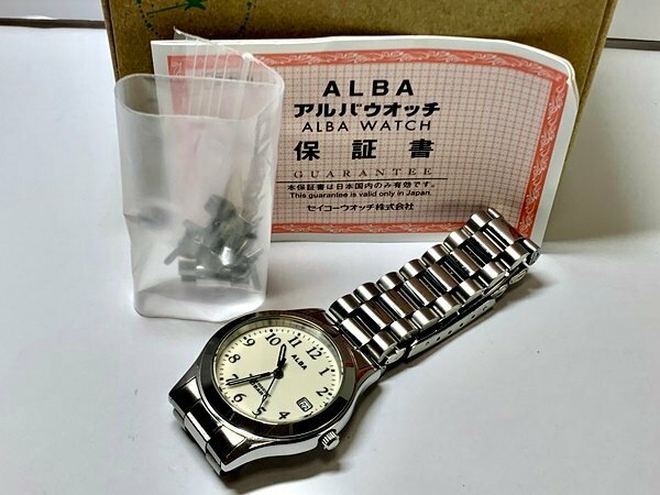 良品　SEIKO 　セイコー　ALBA アルバ　クォーツ　メンズ　腕時計 　7N32-K004　稼働品　