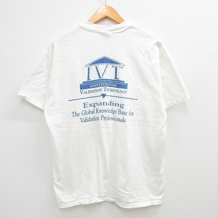 L/古着 ヘインズ 半袖 ビンテージ Tシャツ メンズ 90s IVT コットン クルーネック 白 ホワイト 23aug08 中古