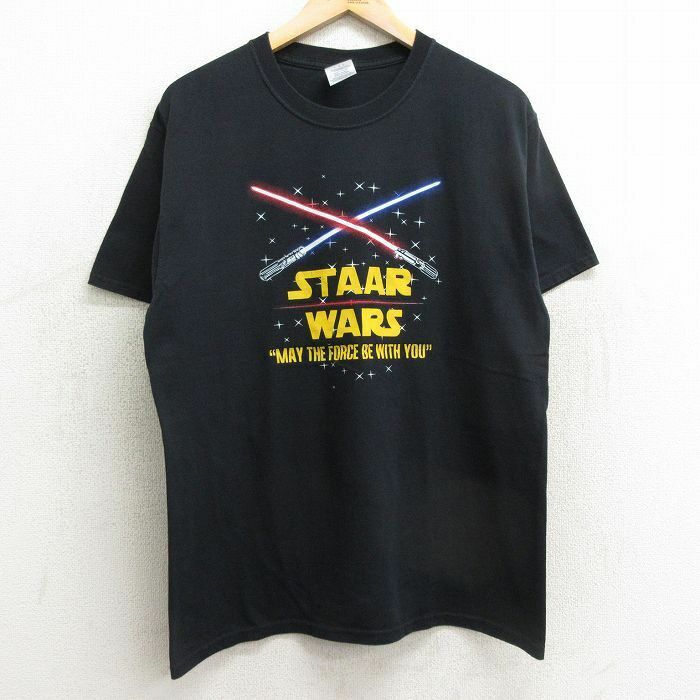 L/古着 ジャージーズ 半袖 ビンテージ Tシャツ メンズ 00s スターウォーズ STAR WARS クルーネック 黒 ブラック 24mar13 中古