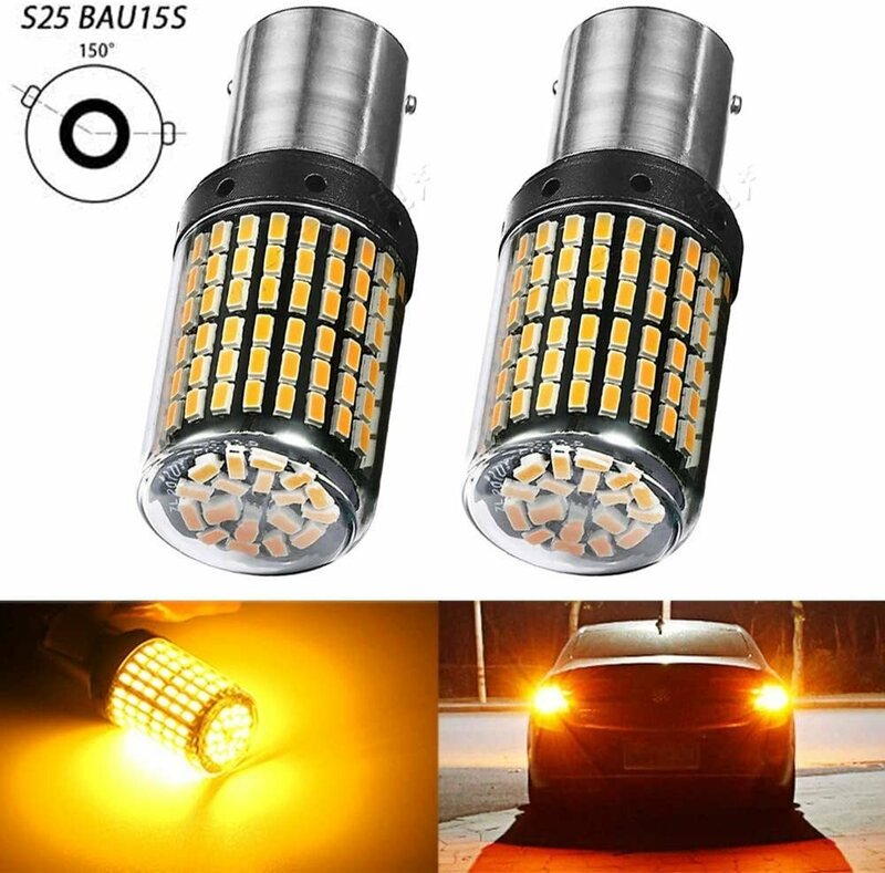 s25 led シングル アンバー s25 led ピン角違い led ウインカー コーナリングランプ s25 led 12V車用キャンセラー内蔵ウインカーKEN623-0-0