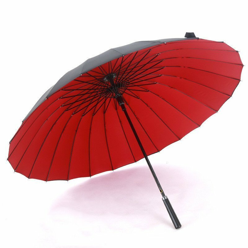 傘 長傘 雨傘 大きな傘 24本骨 レディース メンズ 無地 番傘 紳士傘 ビジネス 軽い 耐風 撥水 グラスファイバー 皮質手元 梅雨対策