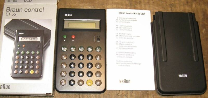 希少 新品未使用 稼働品 1981年発売 Braun ブラウン製 電卓 ET55 Model.4835 Dieter Rahms ドイツ 長期保管品 デッドストック MOMA展示