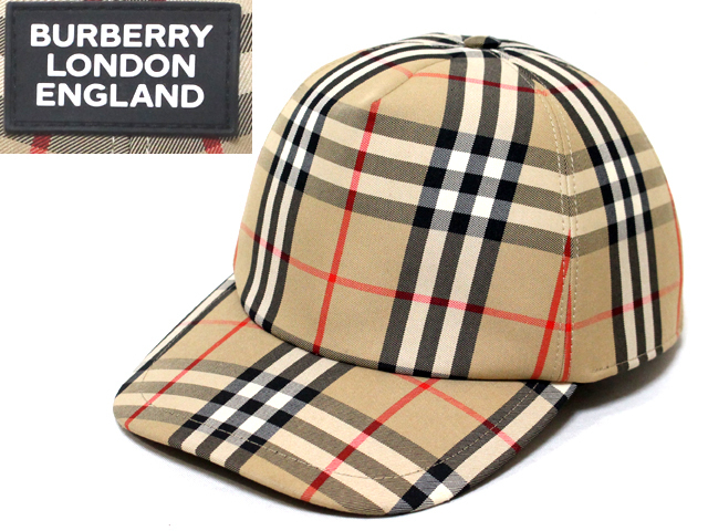 超美品 未使用級 BURBERRY LONDON バーバリーロンドン コットン混 ベースボール キャップ L ベージュ ノバチェック 帽子 8026929