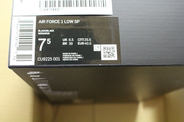 Supreme Nike Air Force 1 Low Black 7.5 25.5cm