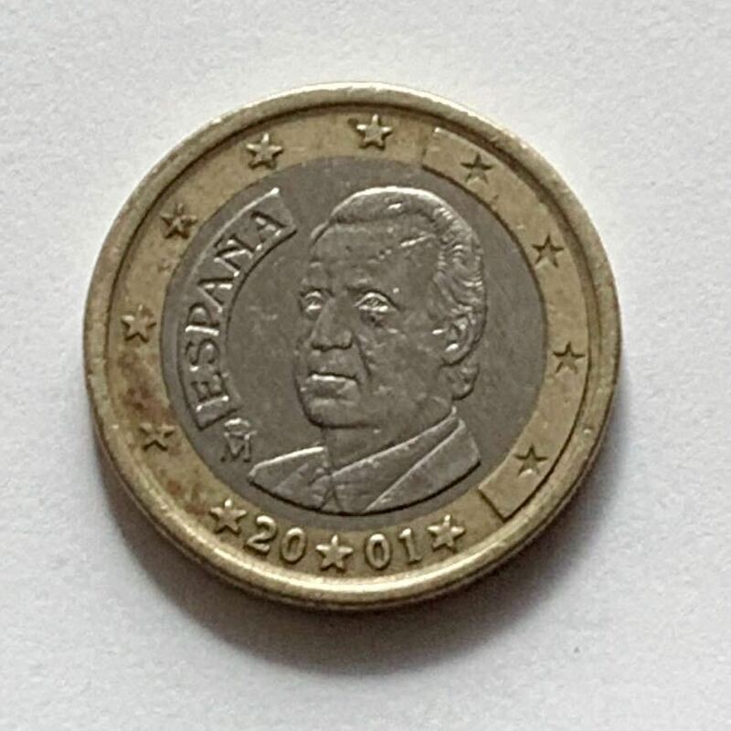 【希少品セール】スペイン 1ユーロ硬貨 2001年 1枚