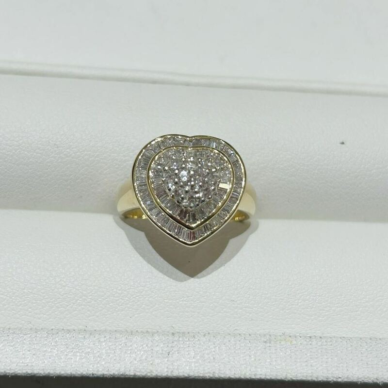 K18 ダイヤモンド リング 12号 ハート 指輪