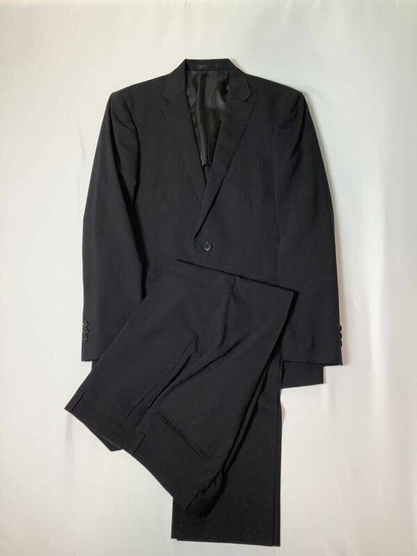 RITORNO // 背抜き 長袖 シャドーストライプ柄 シングル スーツ (黒) サイズ 92A5 (M)