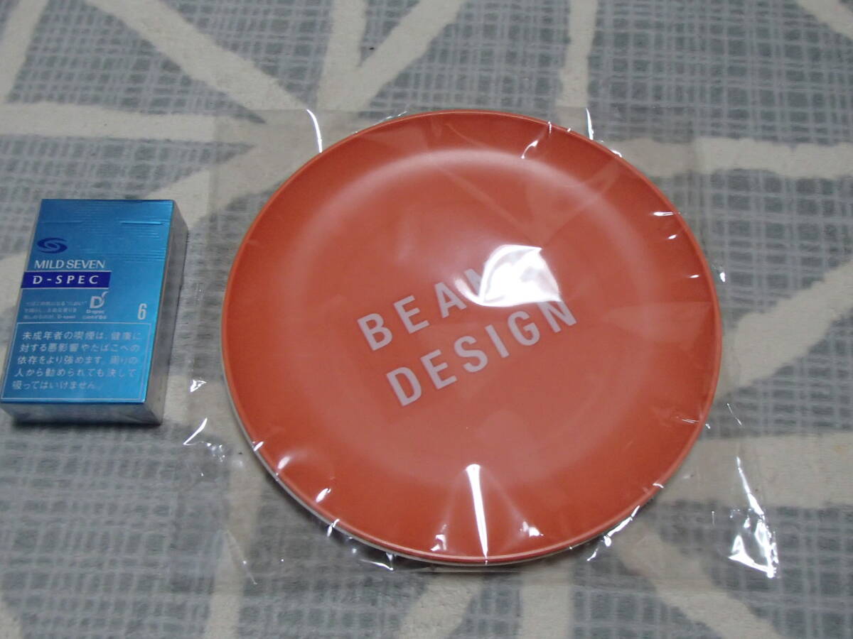 O75 BEAMS DESIGN ビームス デザイン オリジナル バンブープレート 2枚セット 未使用 デッシュ 皿 カー用品 ジェームス jms オレンジ 白