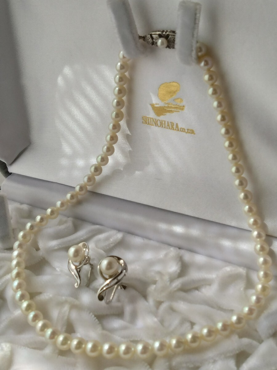 MIKIMOTO ミキモトパール　ネックレス、 イヤリングセットsilver アコヤ本真珠　ブランド パール アクセサリー