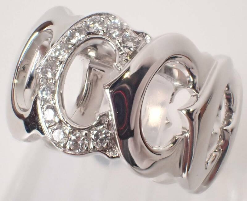 超美品Cartierカルティエ Cドゥカルティエ・リング K18 18金 Cドゥ ダイヤ リング ダイヤモンド 10g #48 8号