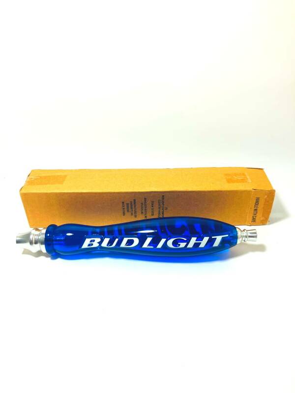 [新品][約30cm]バドライト BUD LIGHT タップハンドル 車 シフトノブ スカイブルー クリア バドワイザー 青 カスタム ビールサーバー